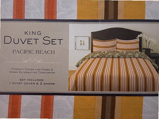 3 pc Pacific Beach King Duvet Cover & Shams Set NIP