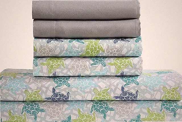6-Piece Sheet Set with Cooling Pillowcases, 12-Inch Deep Pockets, Tropical Beach