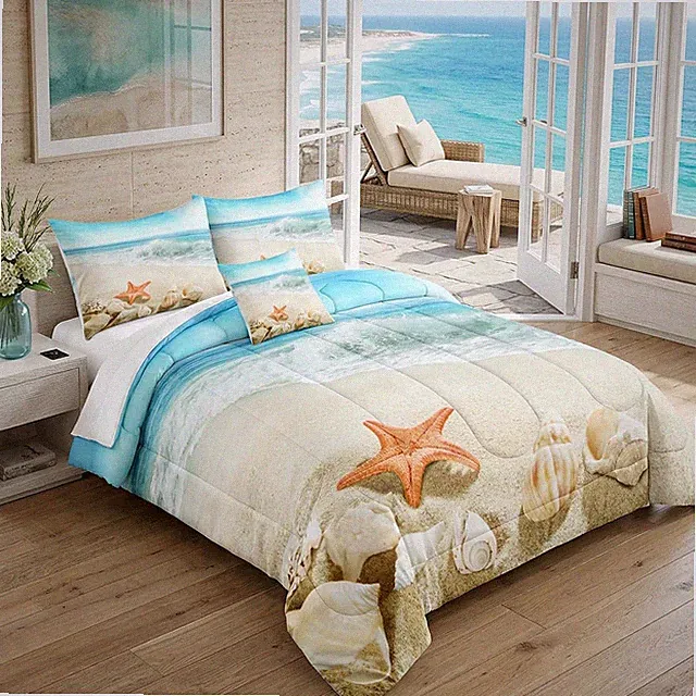 Beach Theme Comforter Queen Seashell Comforter Set Beach Room Decor Starfish Sea