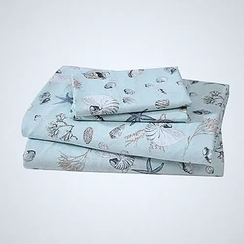 Coastal Print Microfiber Sheet Set, Soft, Comfy, 12" Deep Full Oceanside Sea