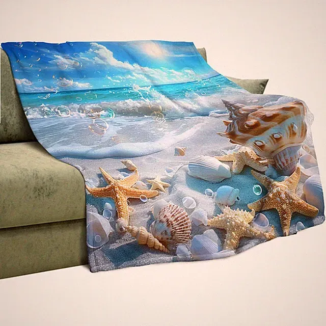 Natural Beach Blanket Gifts for Adults Boys, Beautiful Bubble Ocean Landscape