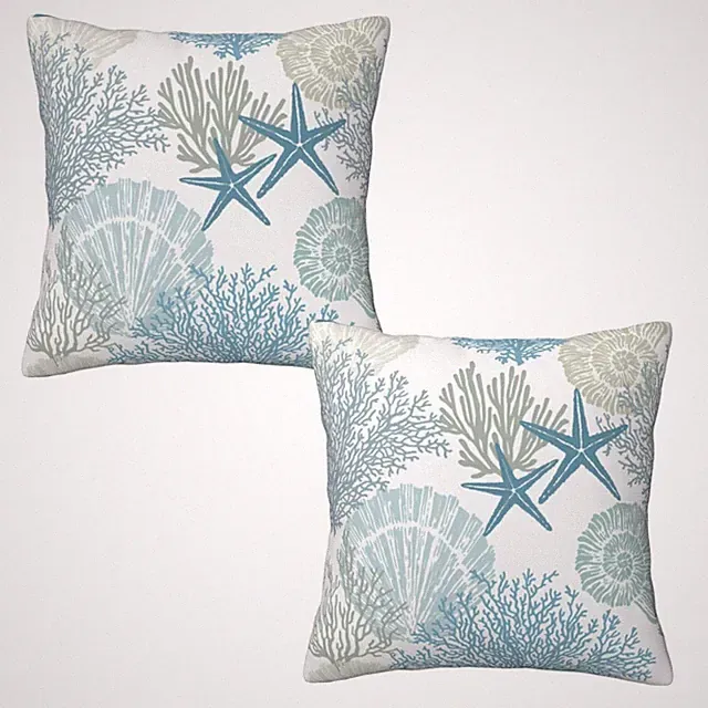 Nautical Coastal Beach Pillow Covers 18x18 Set of 2 Decorative Pillow Covers New