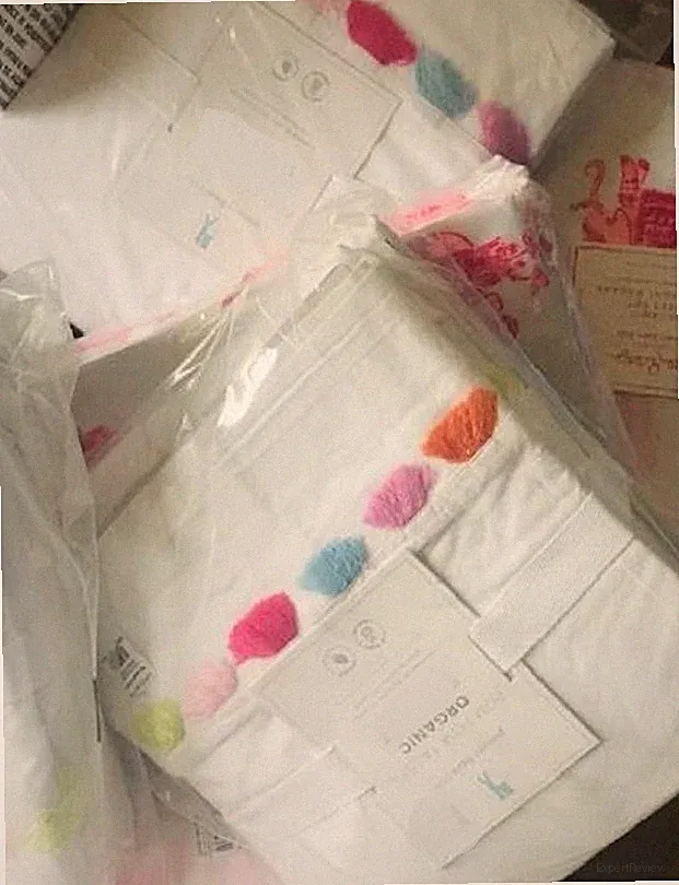 Pottery Barn Bright Pom Pom Bedskirt Full Tassel Bed Skirt Palm Beach Kids New🦩
