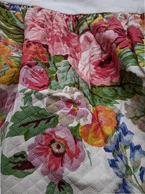 Ralph Lauren Beach House Large Florals Queen Cotton Bedskirt