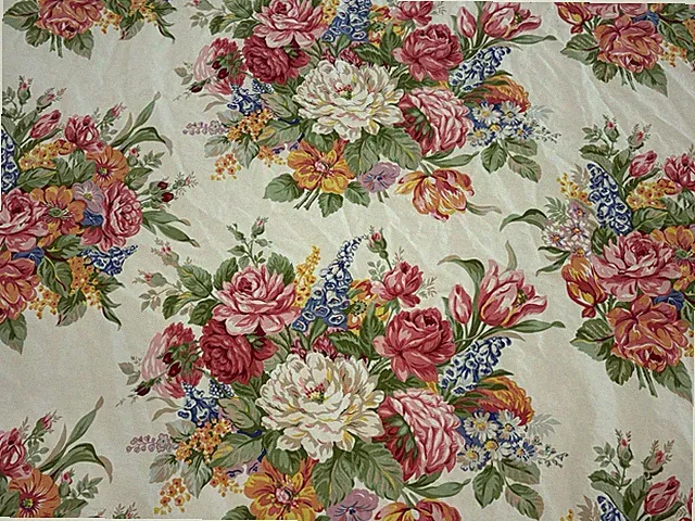 *Ralph Lauren*Melissa*Beach Floral Flat Sheet*QUEEN*USA