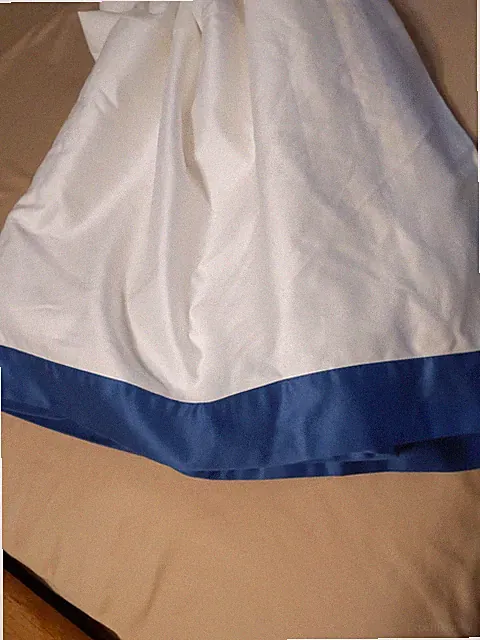 RALPH LAUREN Palm Beach Royal Blue Satin Stripe New King Bedskirt