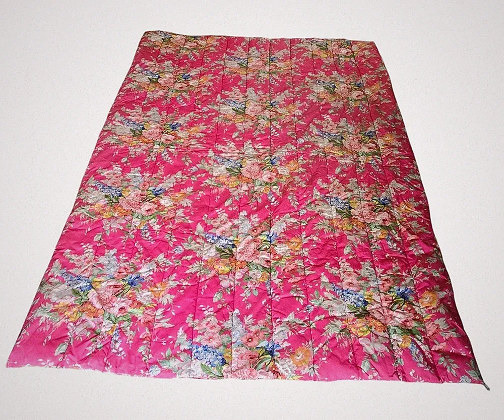 Ralph Lauren Southampton Beach House TWIN Comforter Fuchsia Floral Pink 1990s