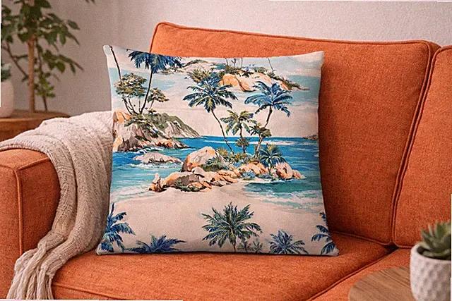 tropical beach print Pillowcase 18×18