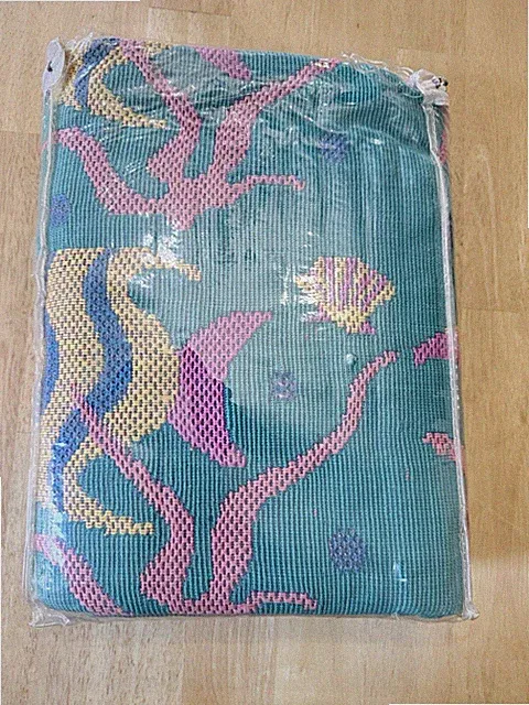 Vintage New Nautical Seashells Costal Caribbean Fish Beach Tapestry Blanket