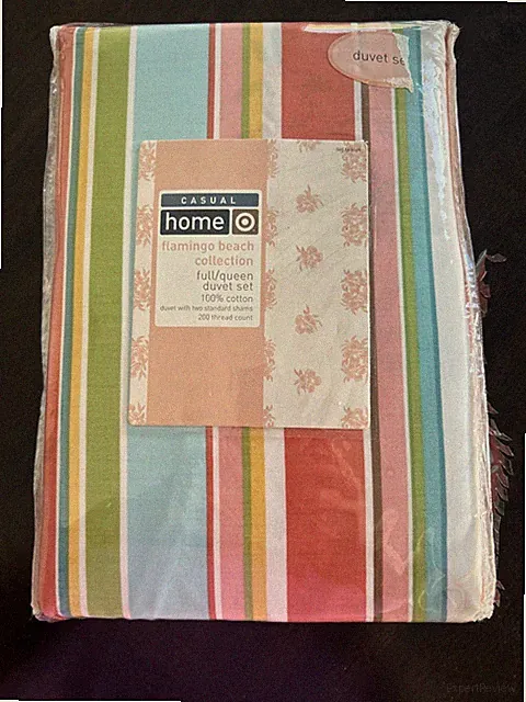 Vintage Target Home Flamingo Beach Collection Duvet Cover Set Full / Queen New