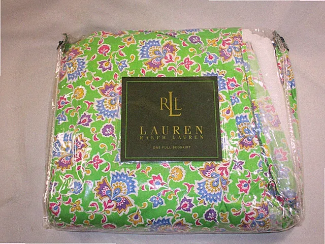 Vtg. NOS Ralph Lauren Hampton Beach Club Full Size Bed Skirt/Dust Ruffle